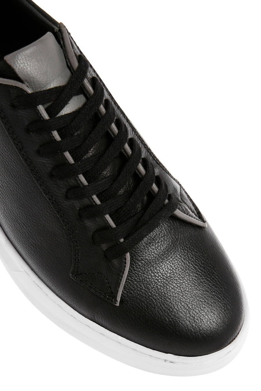 Men's Black Lace-up Leather Sneaker