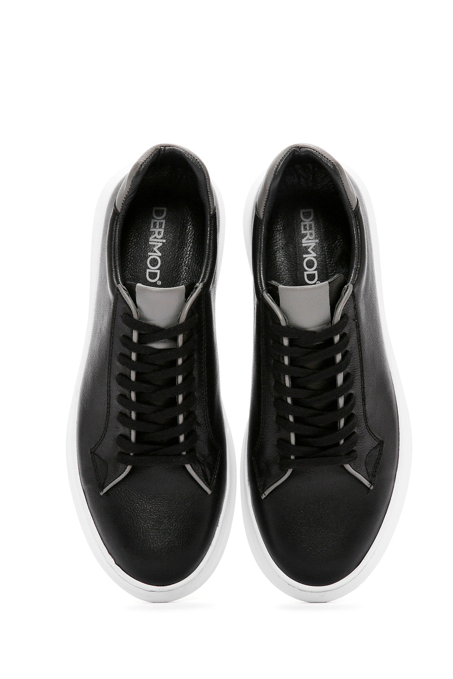 Men's Black Lace-up Leather Sneaker