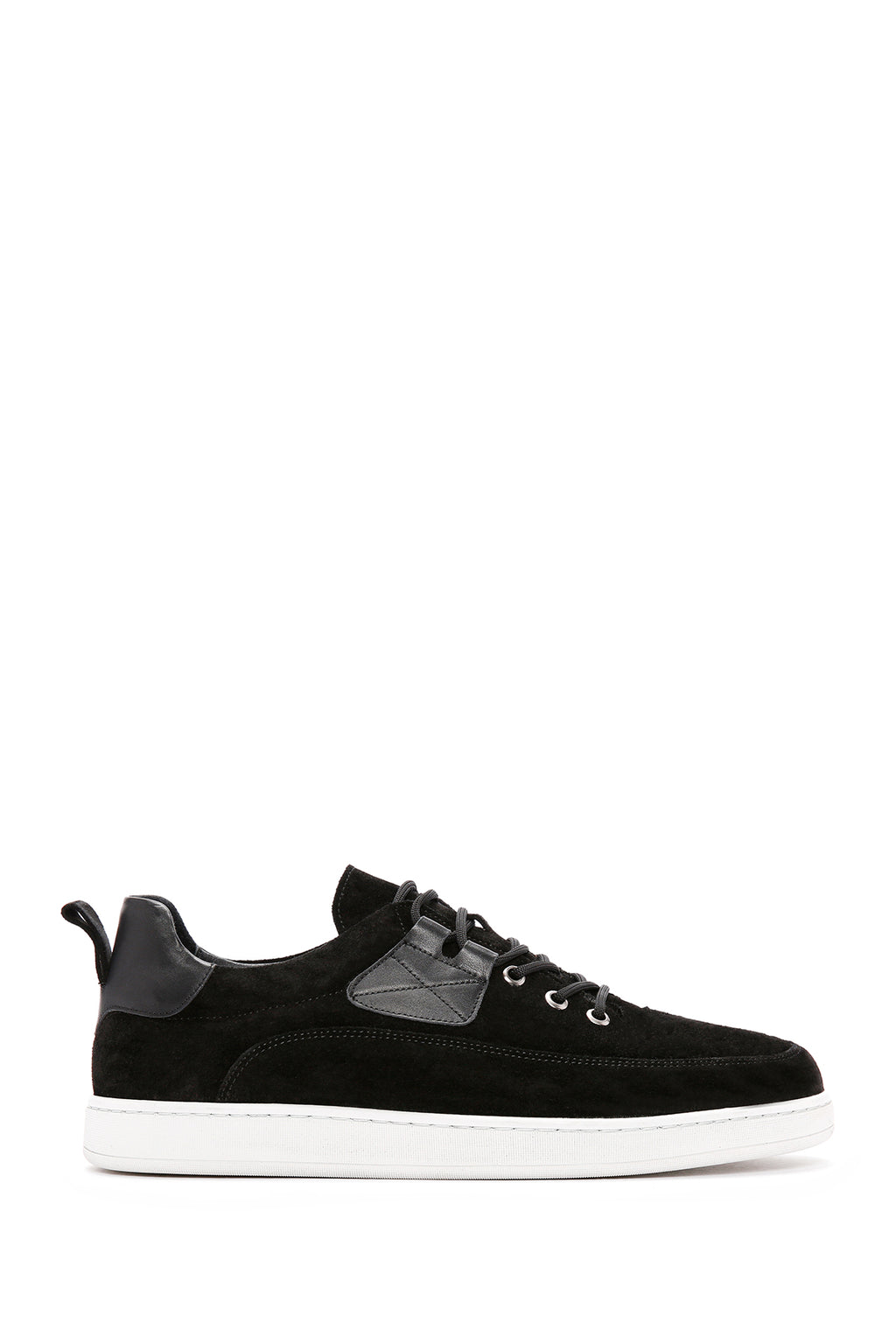 Erkek Siyah Bağcıklı Süet Deri Sneaker