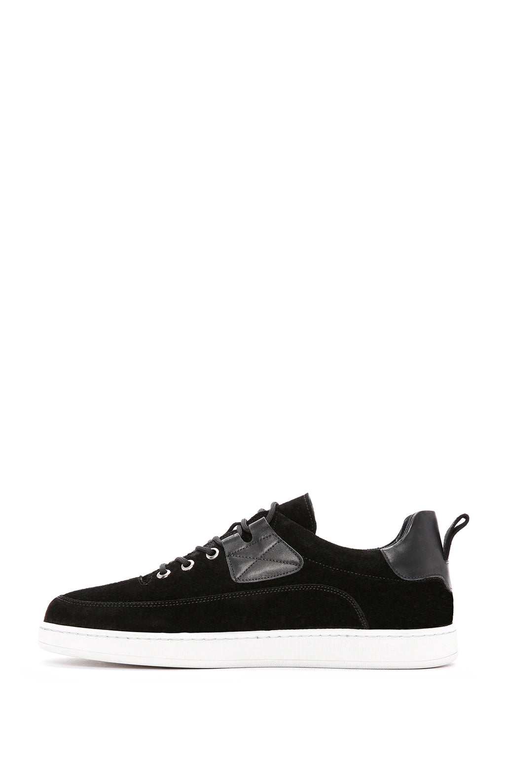 Erkek Siyah Bağcıklı Süet Deri Sneaker