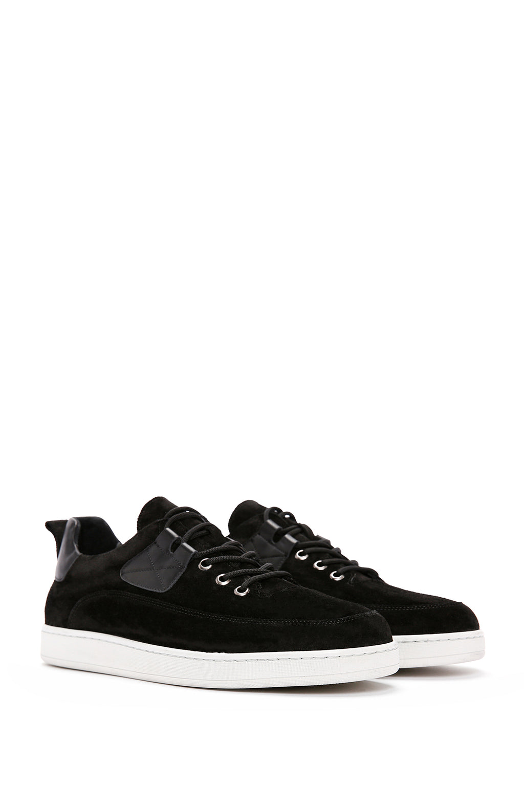Erkek Siyah Bağcıklı Süet Deri Sneaker