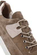 Erkek Vizon Bağcıklı Süet Deri Sneaker | Derimod