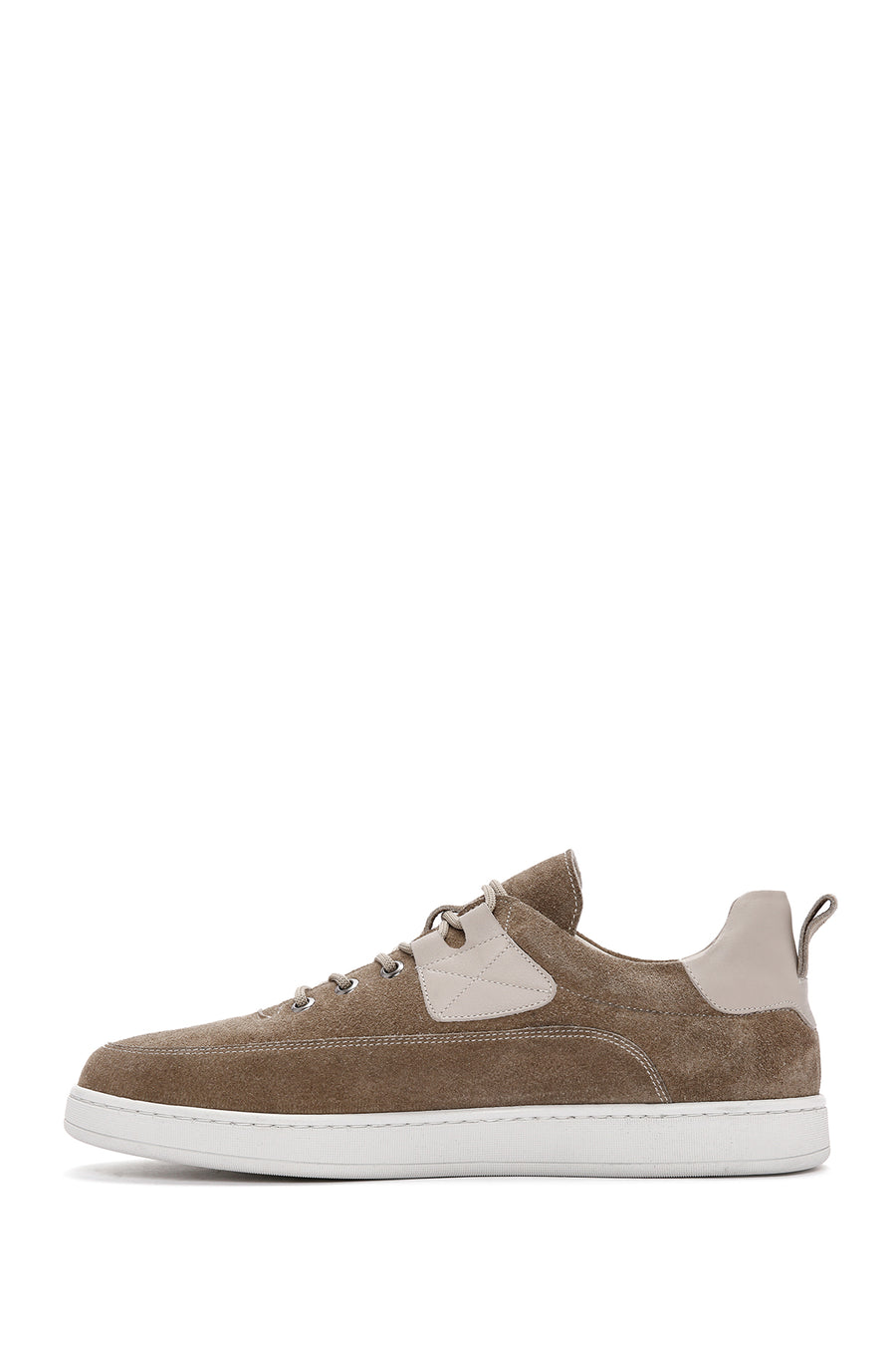 Erkek Vizon Bağcıklı Süet Deri Sneaker