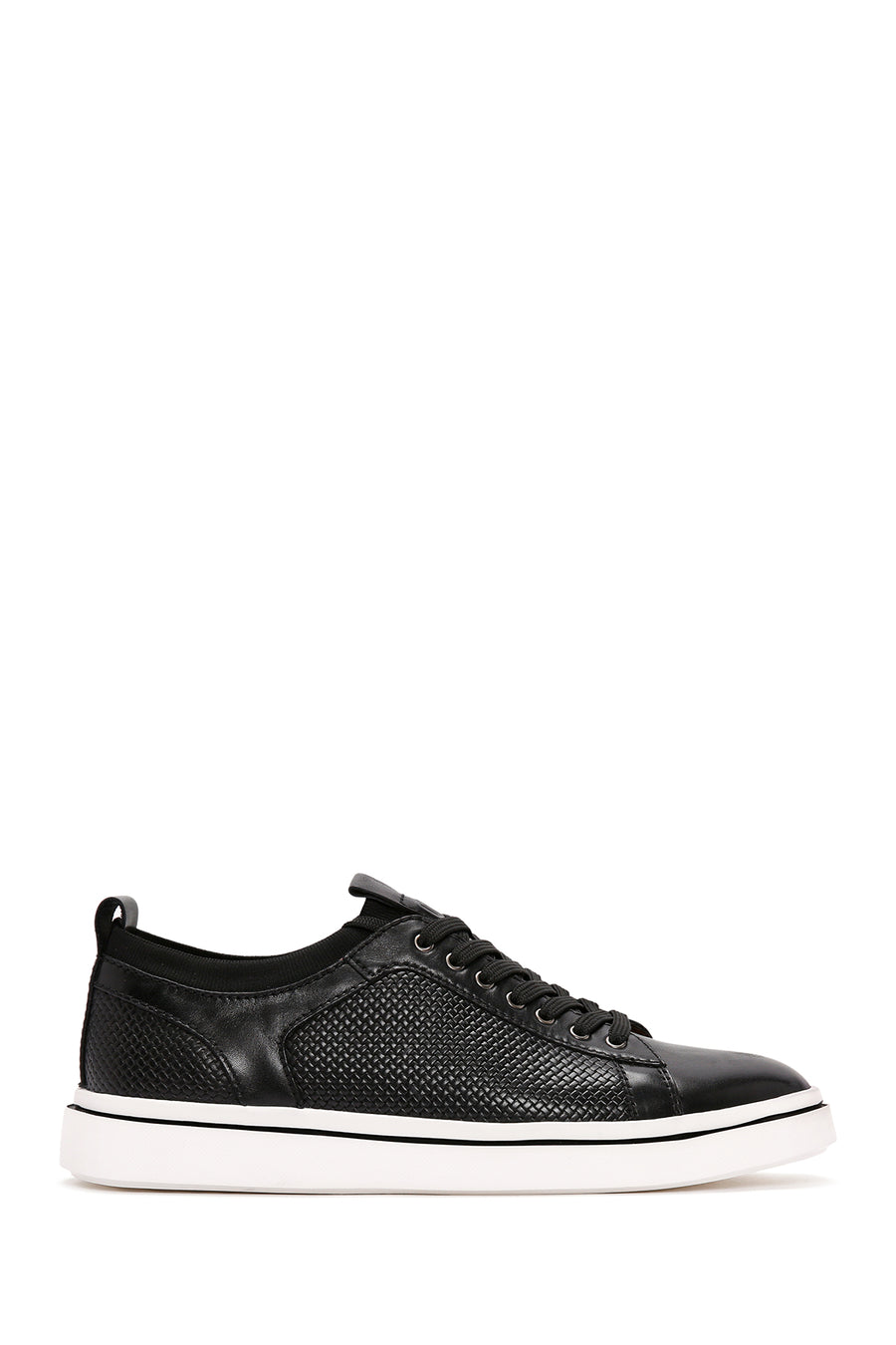 Men's Black Lace-up Leather Sneaker 24SFD691126 | Derimod