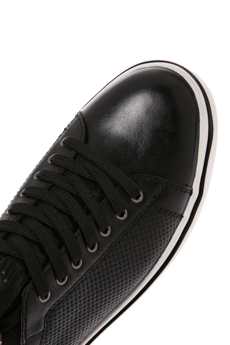 Men's Black Lace-up Leather Sneaker