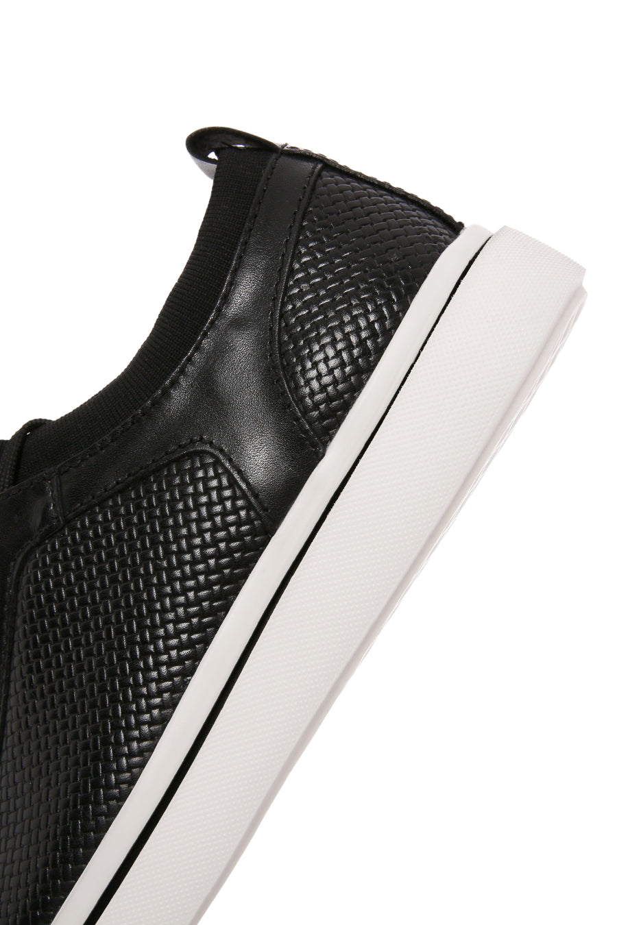 Men's Black Lace-up Leather Sneaker