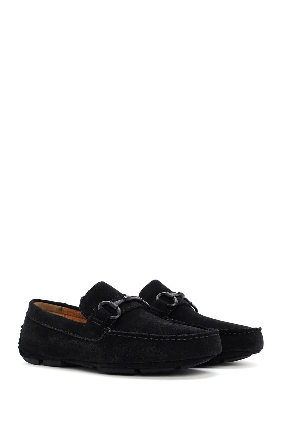 Erkek Siyah Süet Deri Casual Loafer