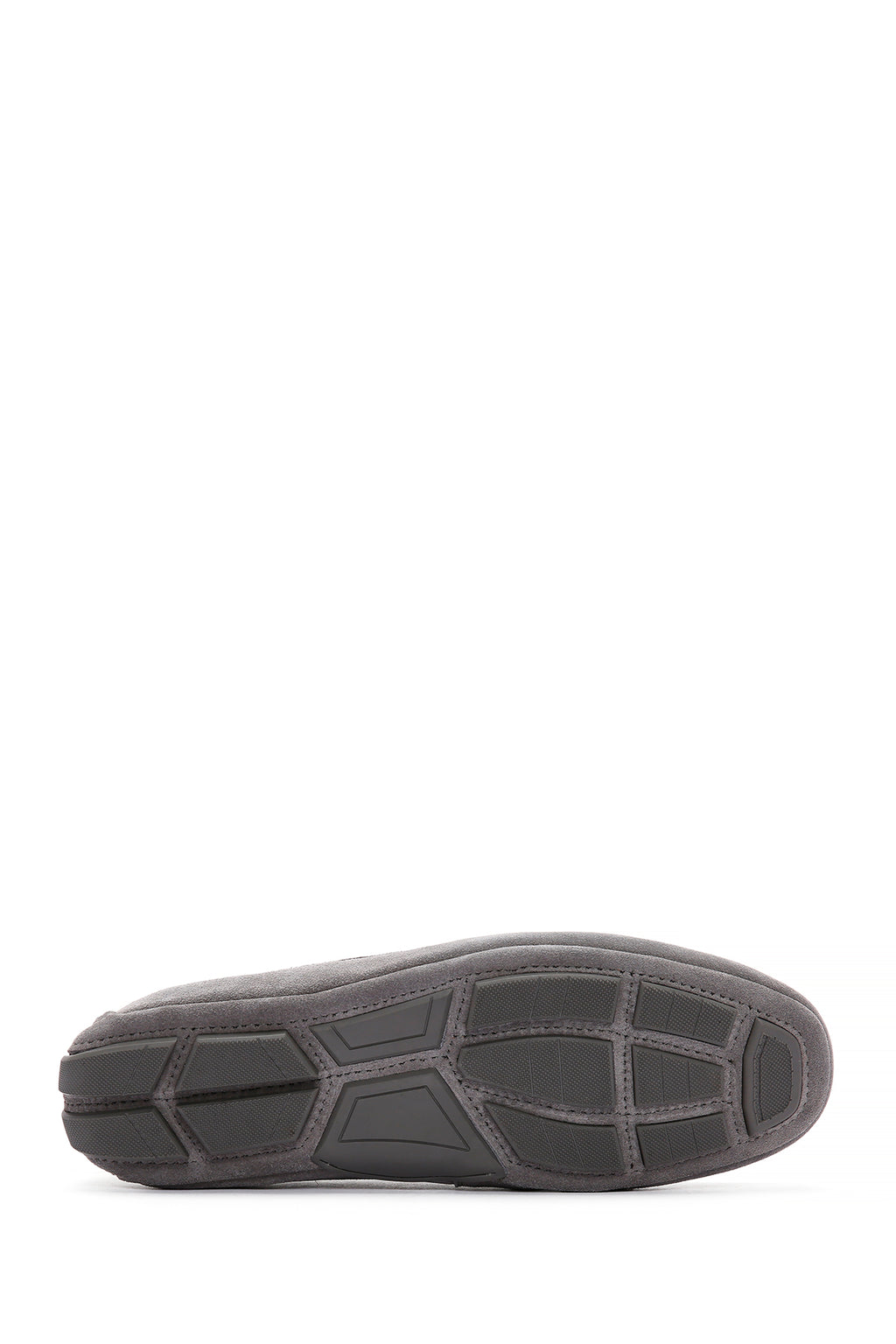 Erkek Gri Süet Deri Casual Loafer