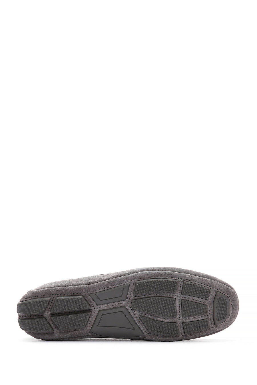 Erkek Gri Süet Deri Casual Loafer