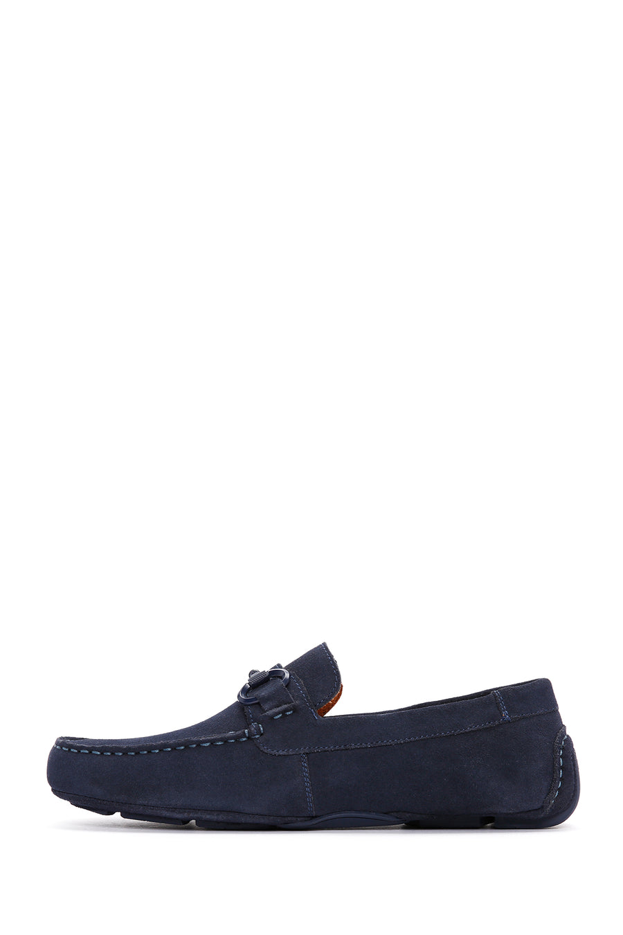 Erkek Lacivert Süet Deri Casual Loafer