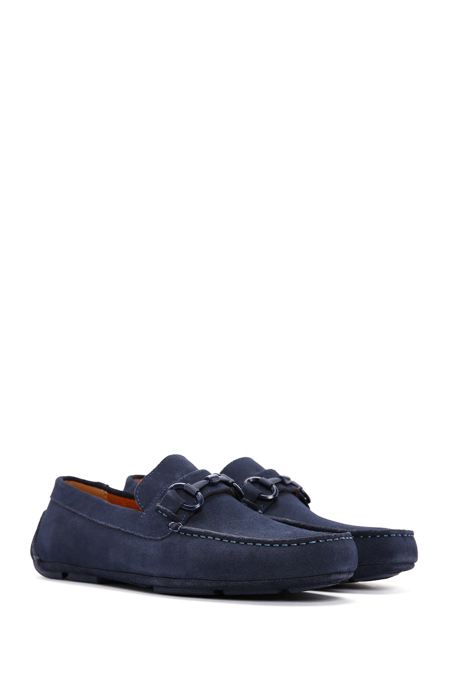 Erkek Lacivert Süet Deri Casual Loafer