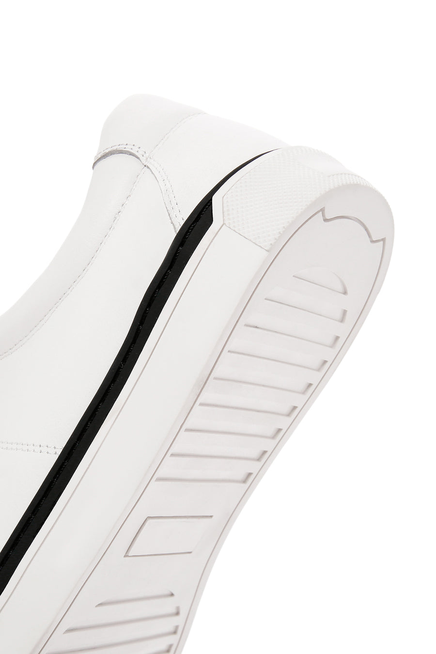 Men's White Lace-up Leather Sneaker