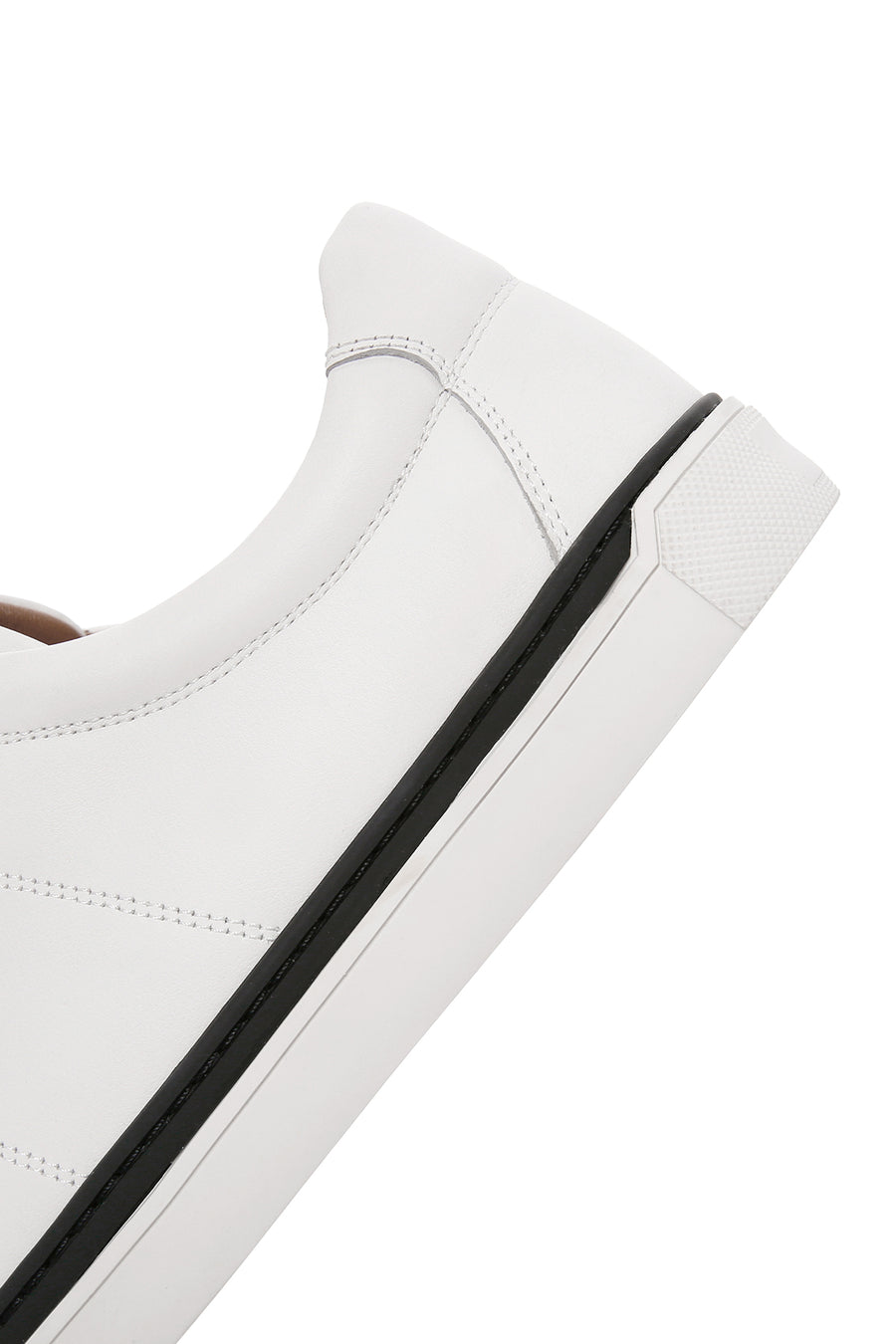 Men's White Lace-up Leather Sneaker