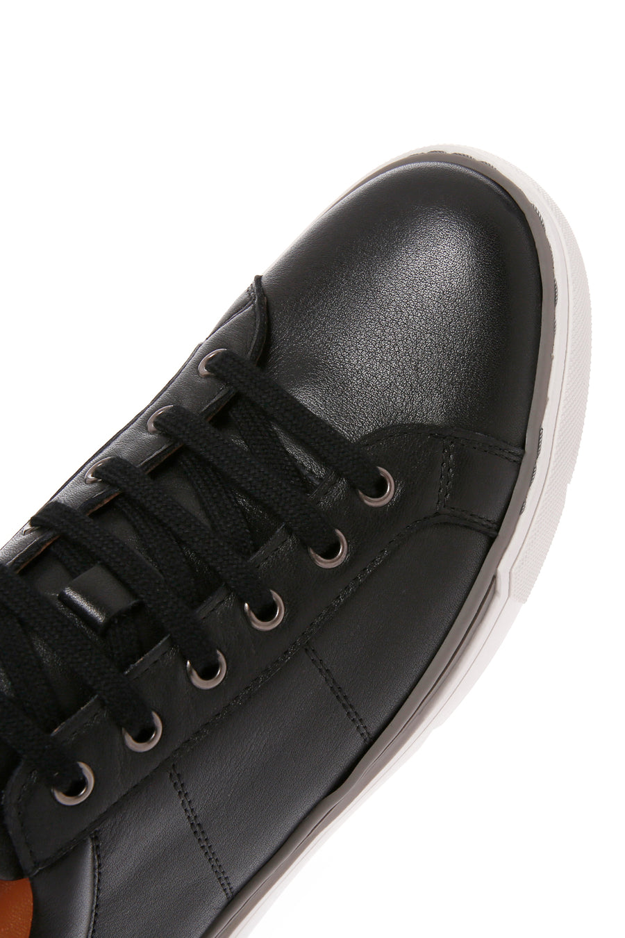 Men's Black Lace-up Leather Sneaker
