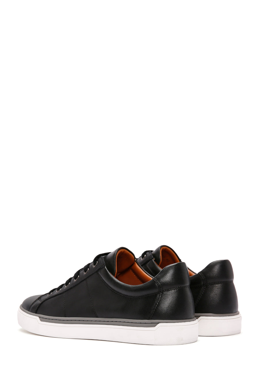 Men's Black Lace-up Leather Sneaker