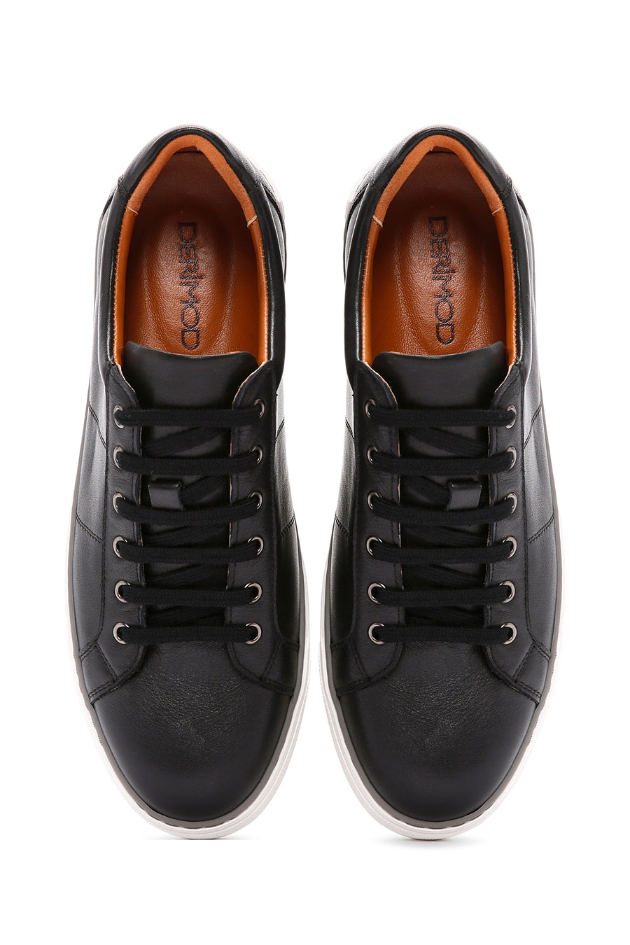 Men's Black Lace-up Leather Sneaker