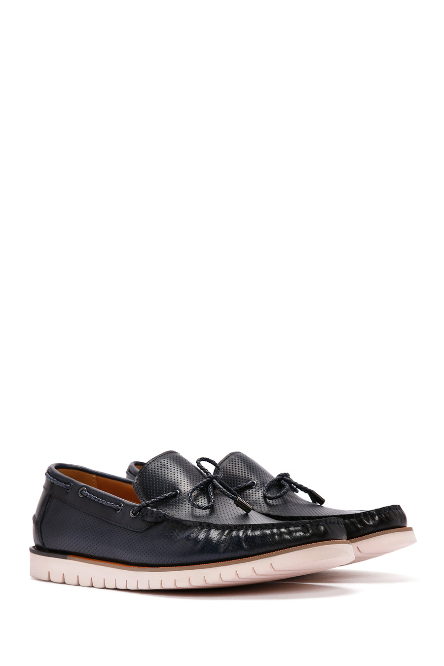 Derimod Fly Men's Navy Blue Leather Casual Loafer