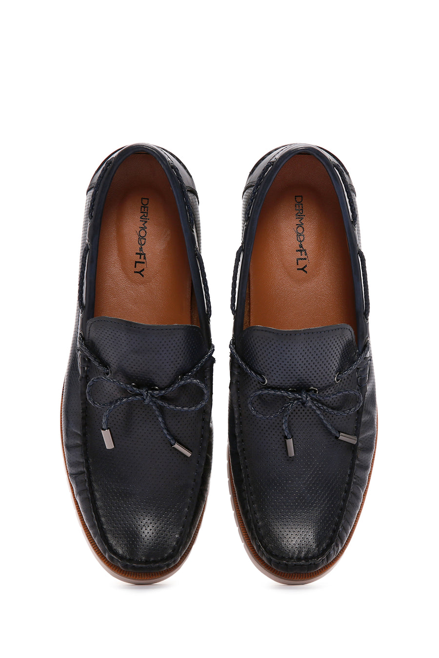Derimod Fly Men's Navy Blue Leather Casual Loafer