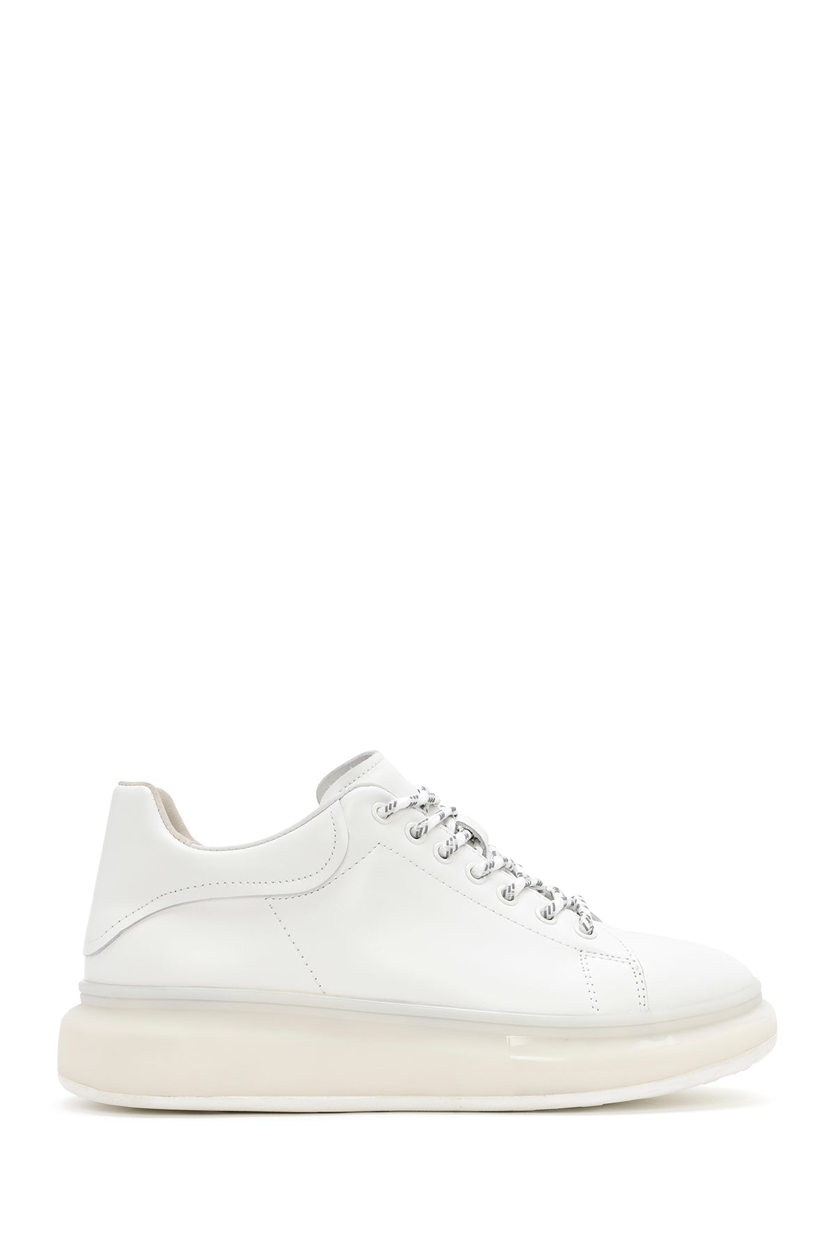 
Men's White Thick Sole Lace-Up Leather Sneaker
 24SFD691618 | Derimod