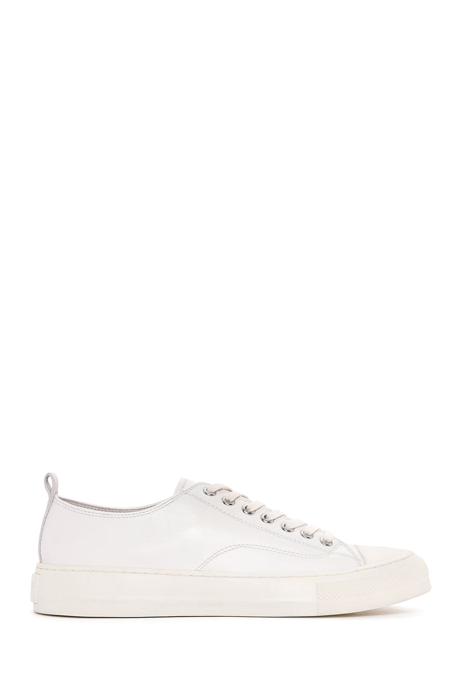 Men's White Lace-up Leather Sneaker 24SFD691718 | Derimod