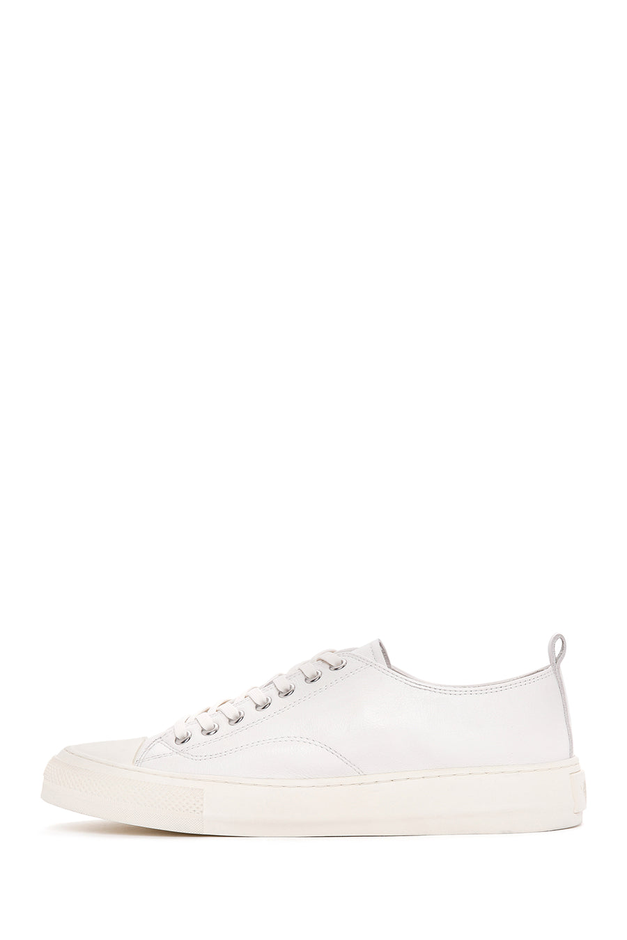 Men's White Lace-up Leather Sneaker
