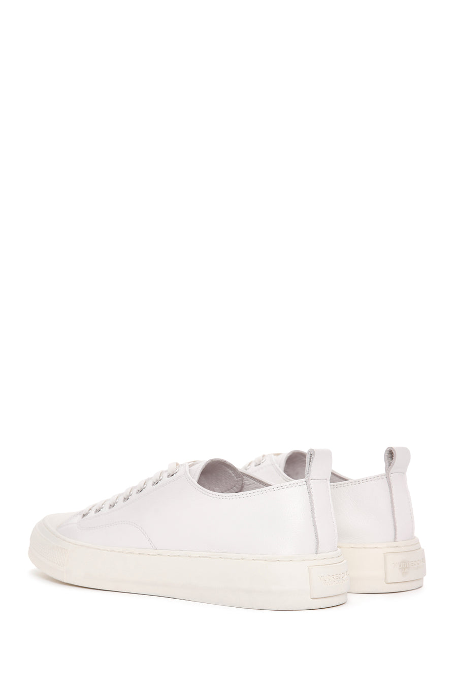 Men's White Lace-up Leather Sneaker