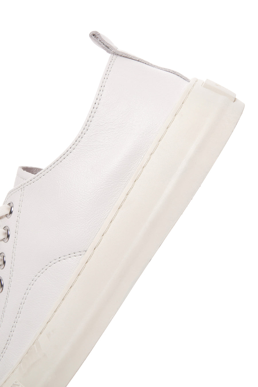 Men's White Lace-up Leather Sneaker