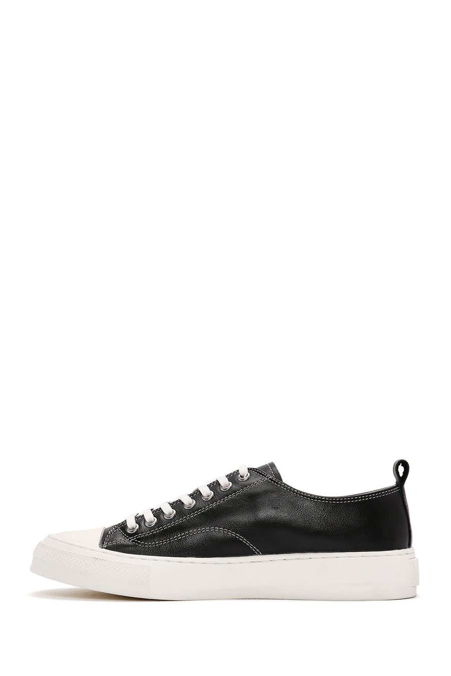 Men's Black Lace-up Leather Sneaker