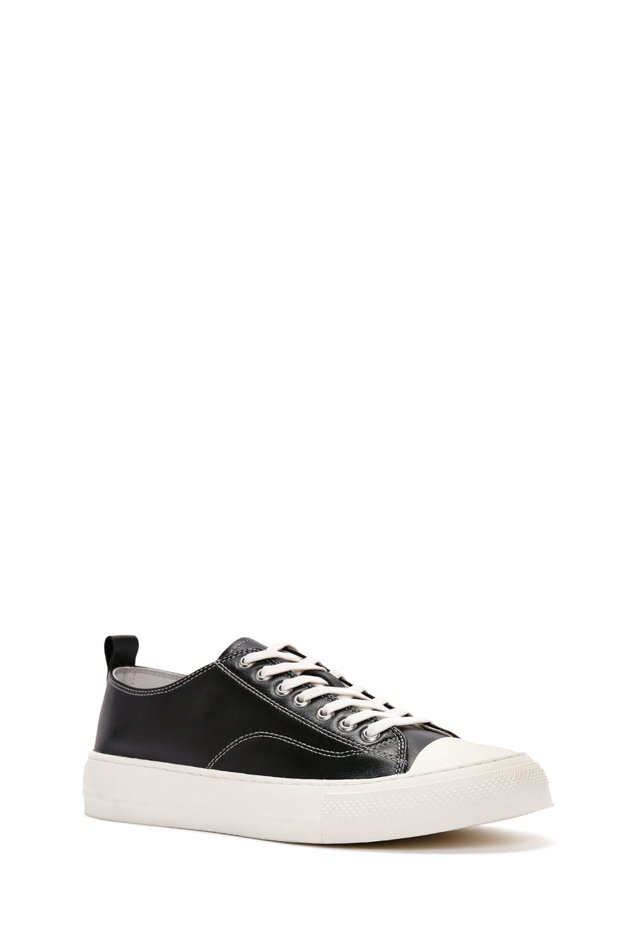 Men's Black Lace-up Leather Sneaker