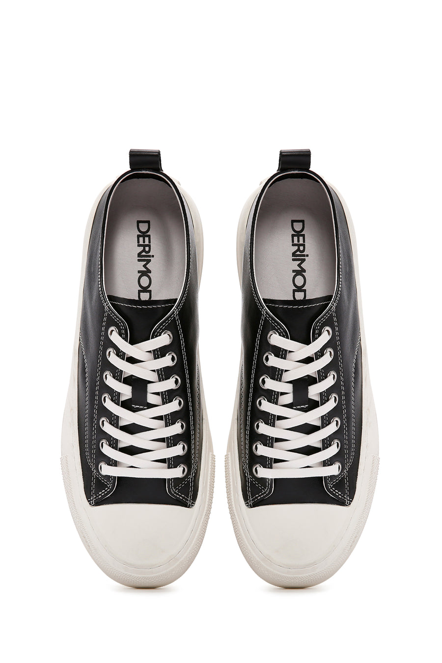 Men's Black Lace-up Leather Sneaker
