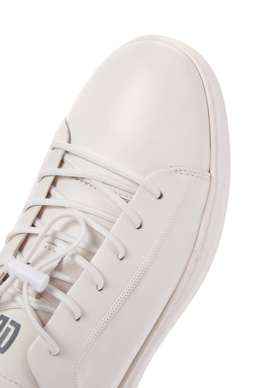 Men's White Lace-up Leather Sneaker