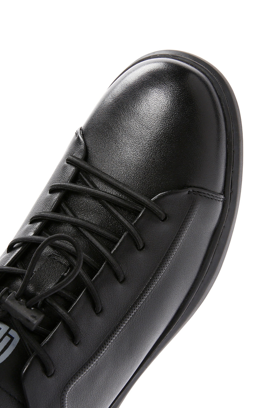 Men's Black Lace-up Leather Sneaker