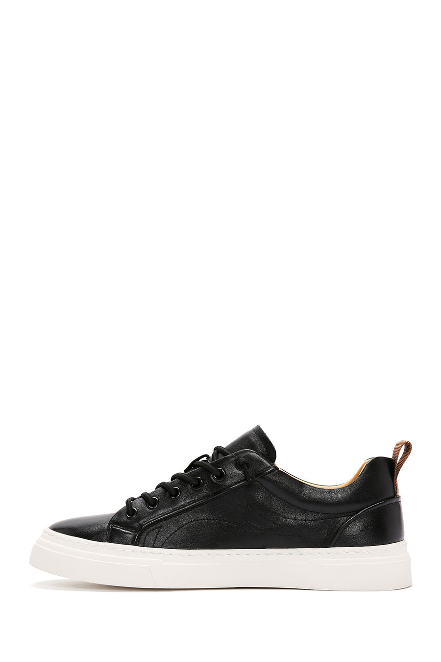 Men's Black Lace-up Leather Sneaker