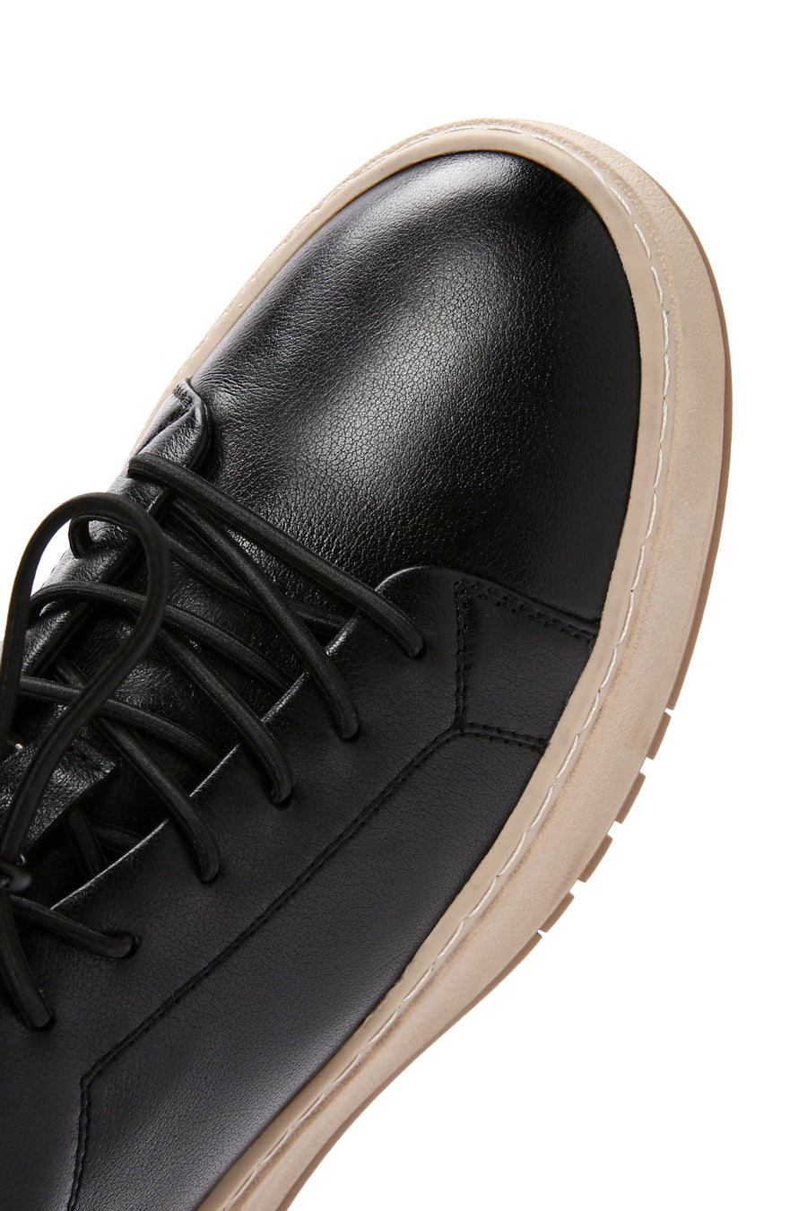 Men's Black Lace-up Leather Sneaker