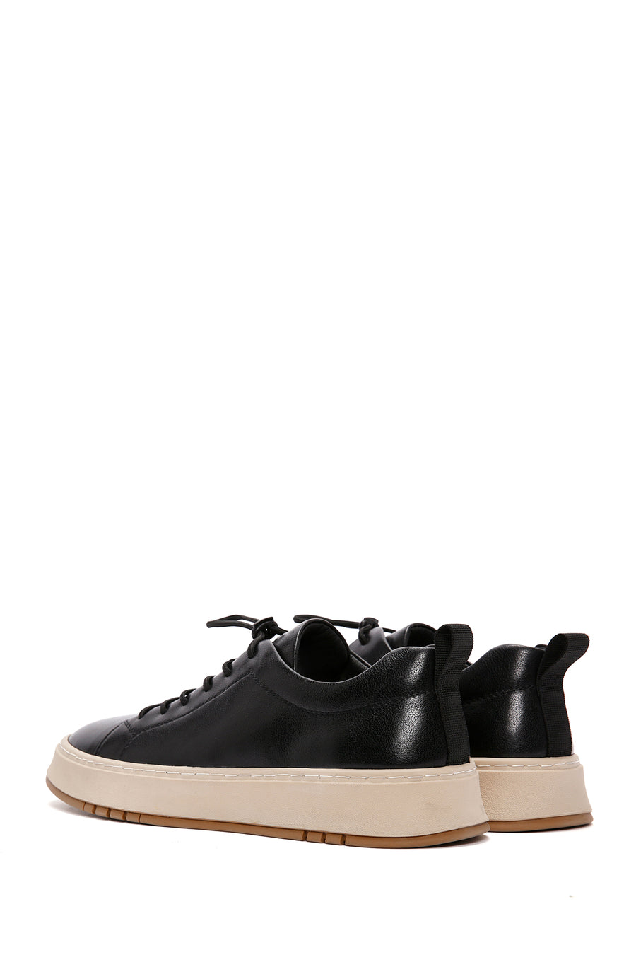 Men's Black Lace-up Leather Sneaker