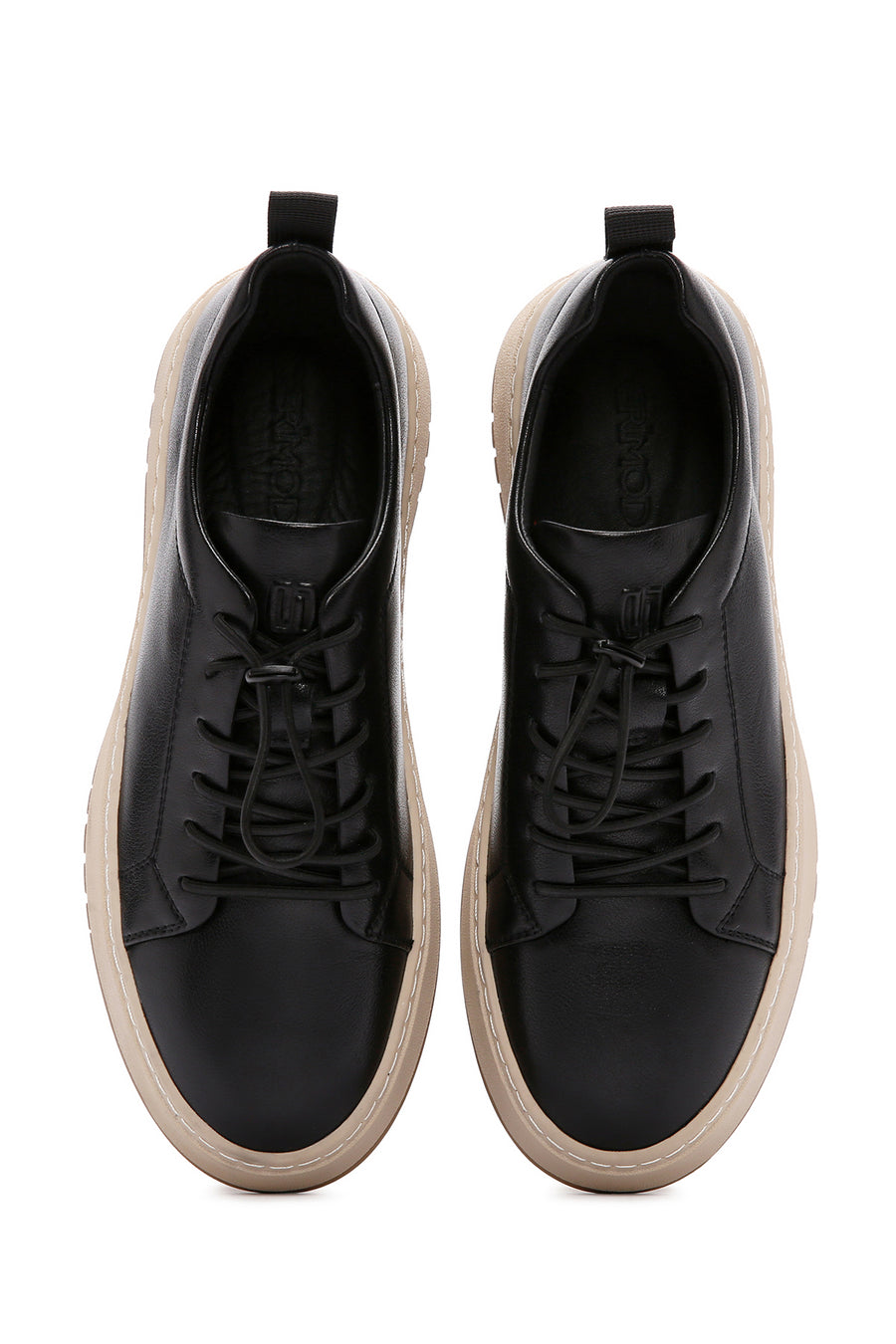 Men's Black Lace-up Leather Sneaker