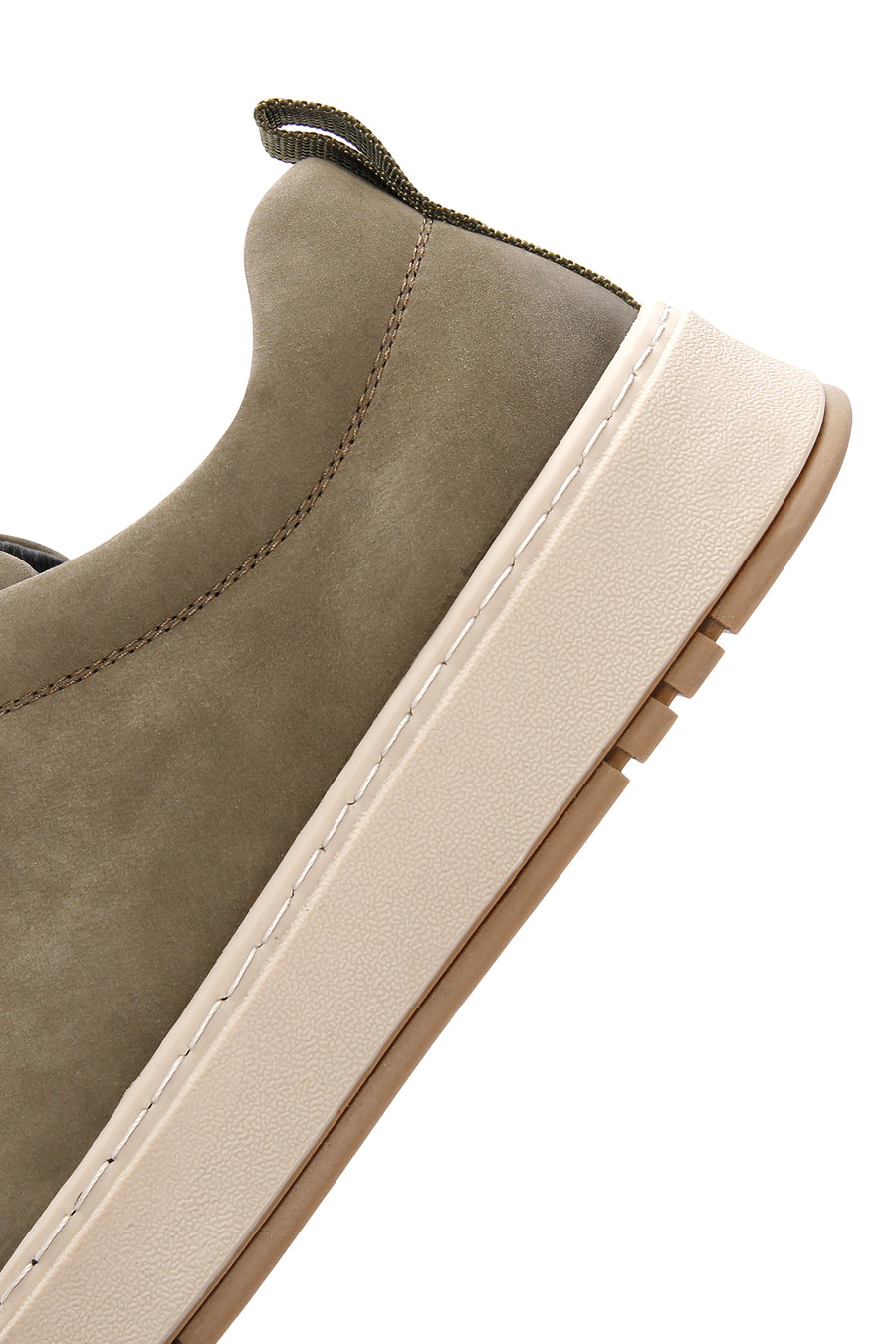 Erkek Haki Bağcıklı Nubuk Deri Sneaker