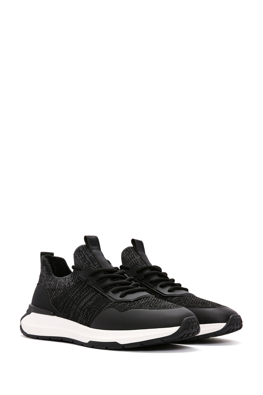 Derimod Zero Men's Black Lace-Up Thick Soled Fabric Sneaker