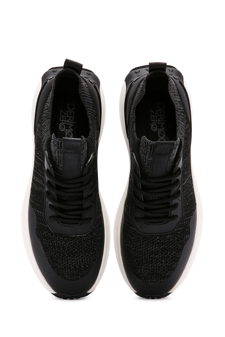 Derimod Zero Men's Black Lace-Up Thick Soled Fabric Sneaker