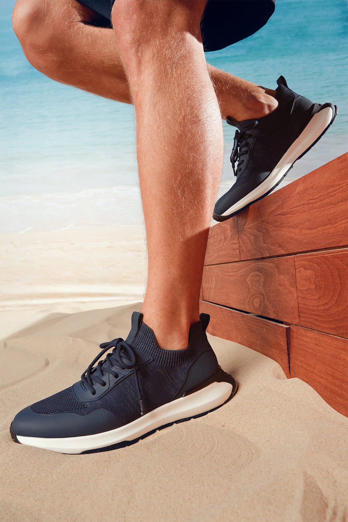 Derimod Zero Erkek Mavi Bağcıklı Kalın Tabanlı Kumaş Sneaker 24SFD69226F | Derimod