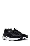 Derimod Zero Men's Black Lace-Up Thick Soled Fabric Sneaker | Derimod
