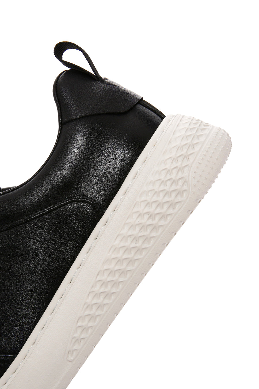Erkek Siyah Bağcıklı Kalın Tabanlı Deri Sneaker