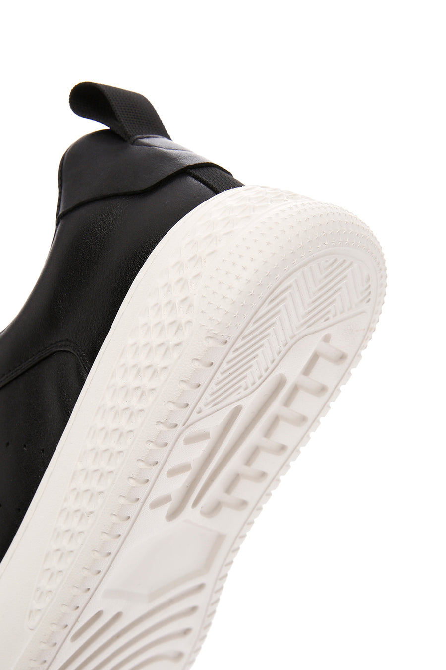 Erkek Siyah Bağcıklı Kalın Tabanlı Deri Sneaker