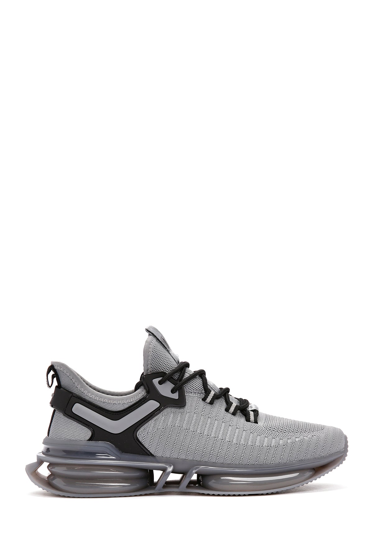 Derimod Zero Men's Gray Lace-Up Thick Soled Fabric Sneaker 24SFD69266F | Derimod