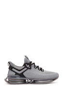Derimod Zero Men's Gray Lace-Up Thick Soled Fabric Sneaker | Derimod