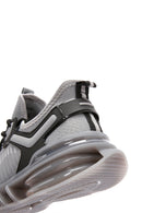 Derimod Zero Men's Gray Lace-Up Thick Soled Fabric Sneaker | Derimod
