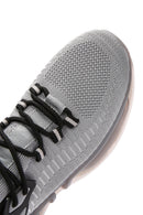 Derimod Zero Men's Gray Lace-Up Thick Soled Fabric Sneaker | Derimod