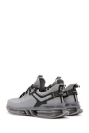 Derimod Zero Men's Gray Lace-Up Thick Soled Fabric Sneaker | Derimod