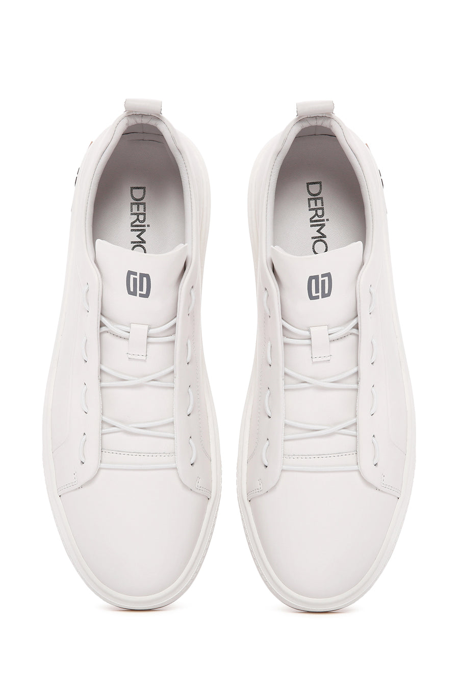 Men's White Lace-up Leather Sneaker