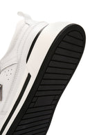 Men's White Lace-up Thick-Sole Leather Sneaker | Derimod